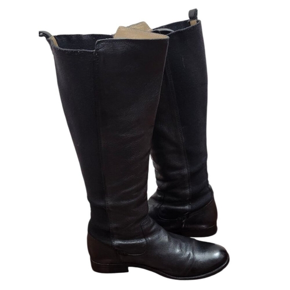 Frye Molly Gore Tall Boots Black Leather Riding Equestrian Style Sz 8B - Picture 10 of 15